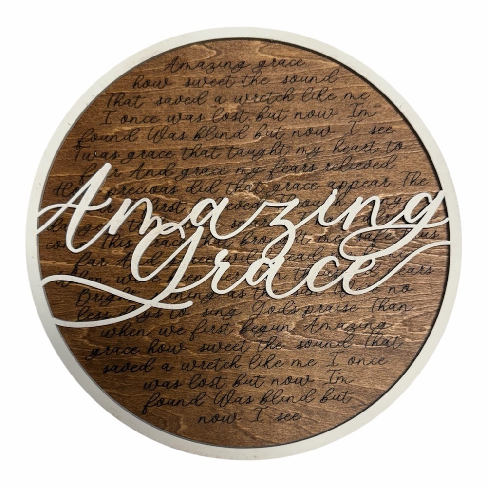 Amazing Grace Faith Round Art Decor